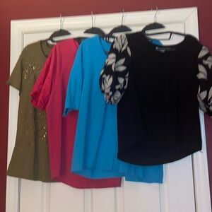 Chico’s 4 Short Sleeve Top Bundle Size XL